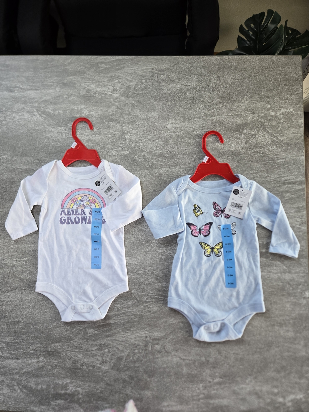 Infant Newborn Girl's Long Sleeve Onesies - Size 0-3 Months